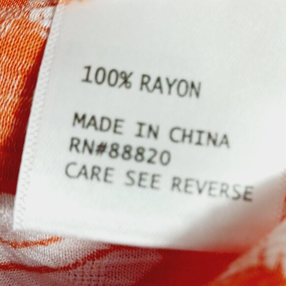 C & C California, Palazzo Pants Size Small Orange & White Floral Tropical Print - Picture 15 of 16